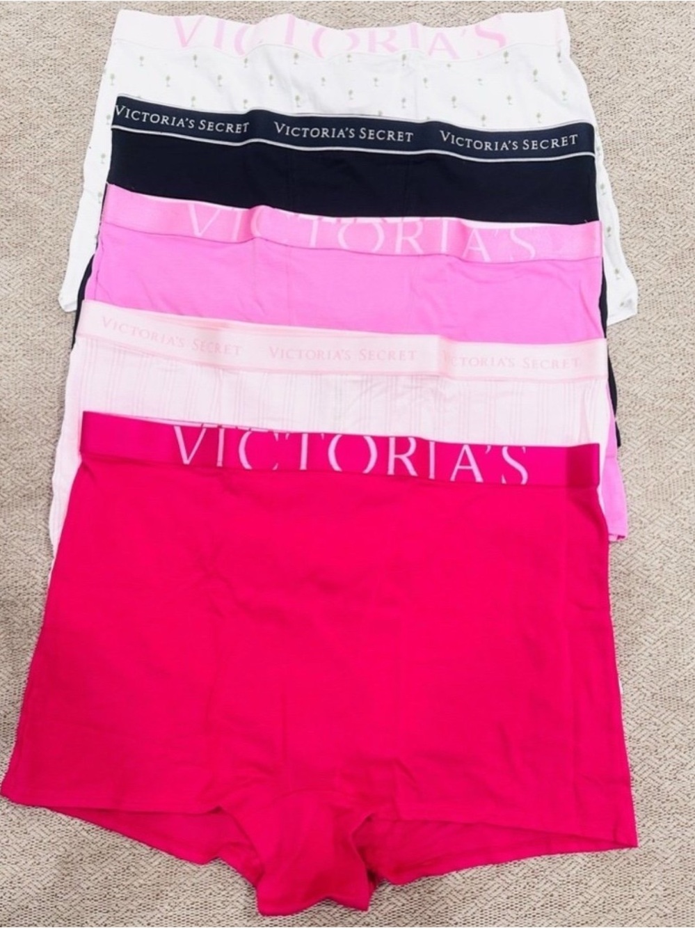 Victoria's Secret Pink & Black high- waist Boyshorts 5-Pack size XXL